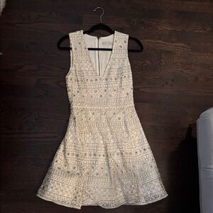 Alice + Olivia White Embroidered Dress